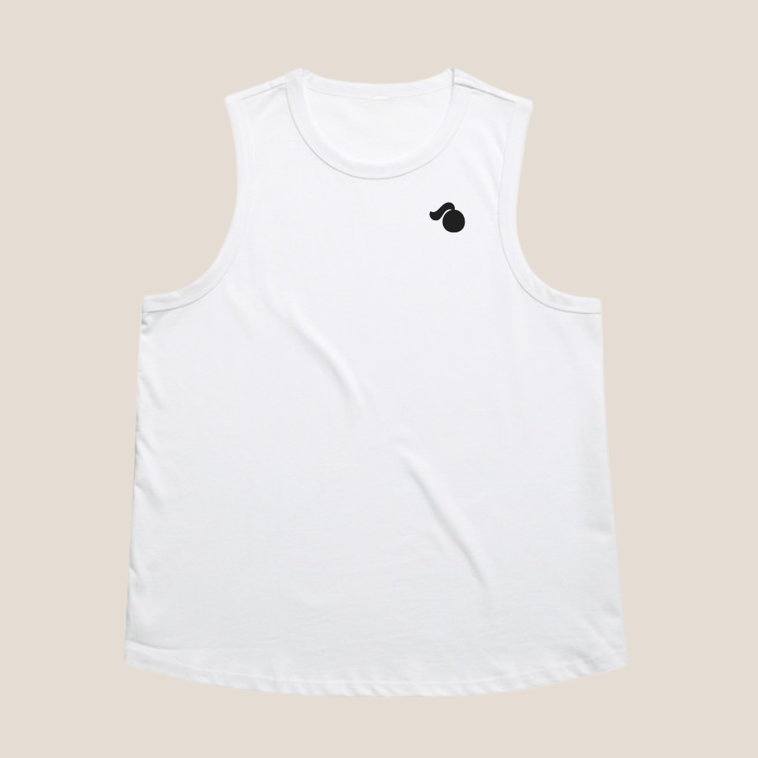 Training Essential Cotton Vest Top- White