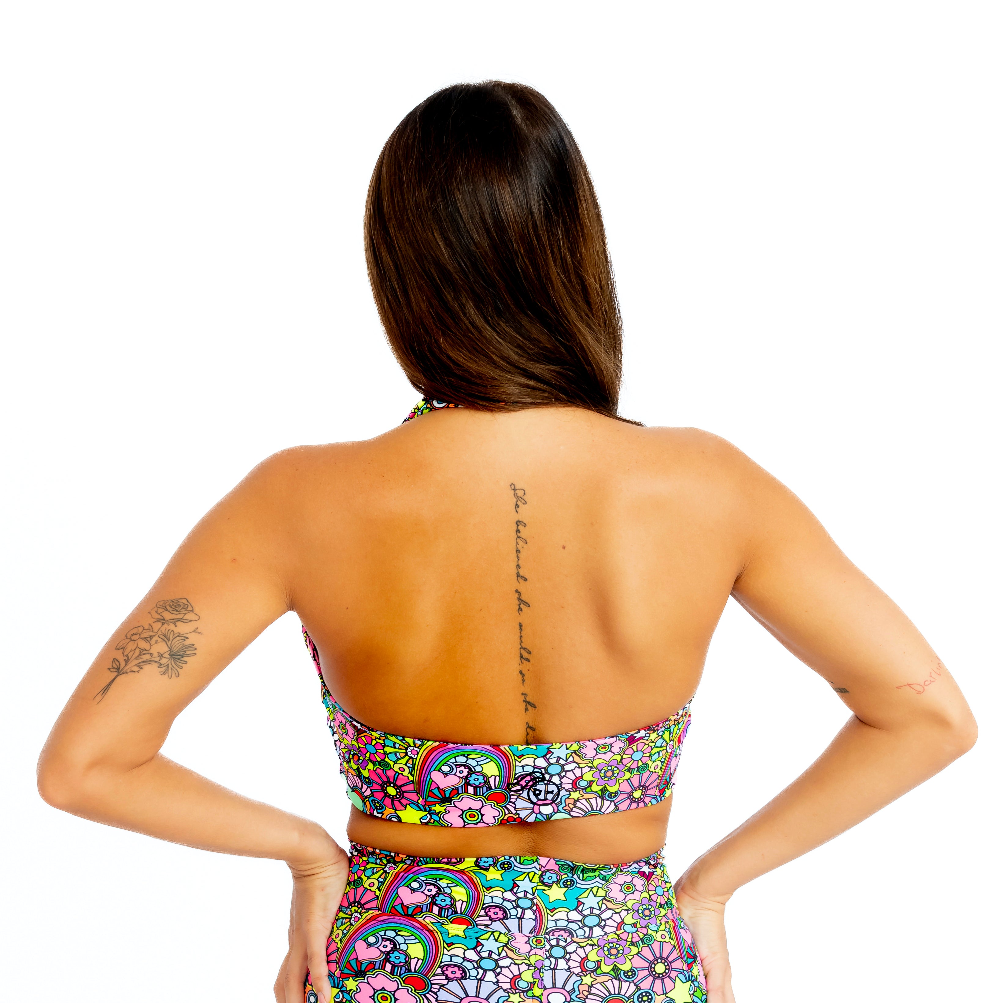 Blooming Bright V-Neck Halter Top