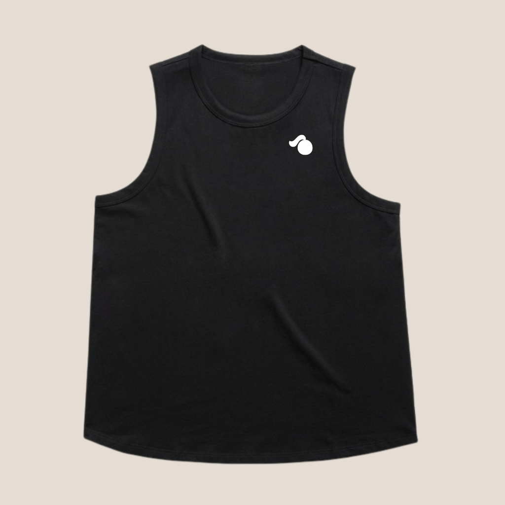 Training Essential Cotton Vest Top- Black