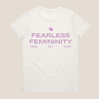 Fearless Femininity T-Shirt- White/ Hazy Pink