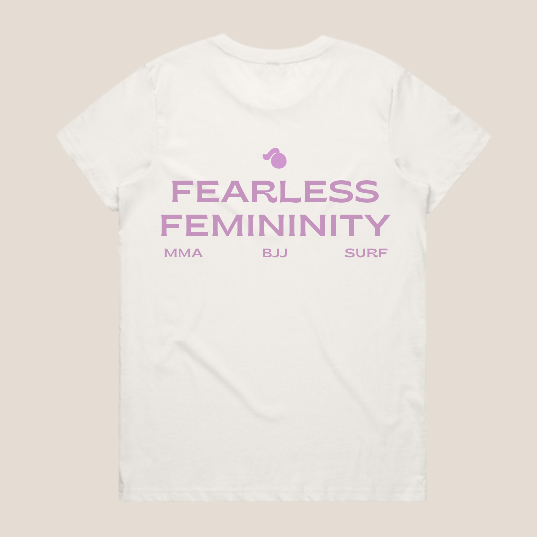 Fearless Femininity T-Shirt- White/ Hazy Pink