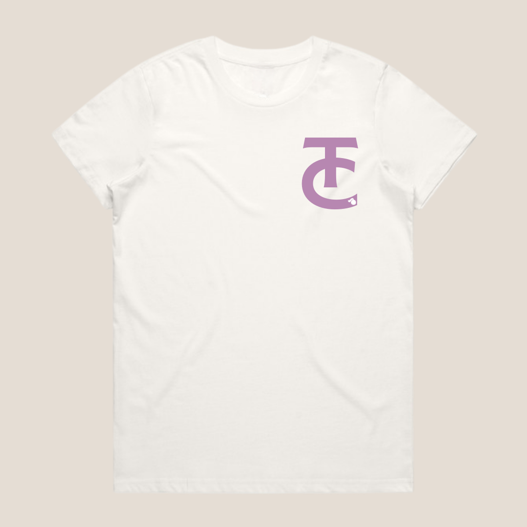 Fearless Femininity T-Shirt- White/ Hazy Pink