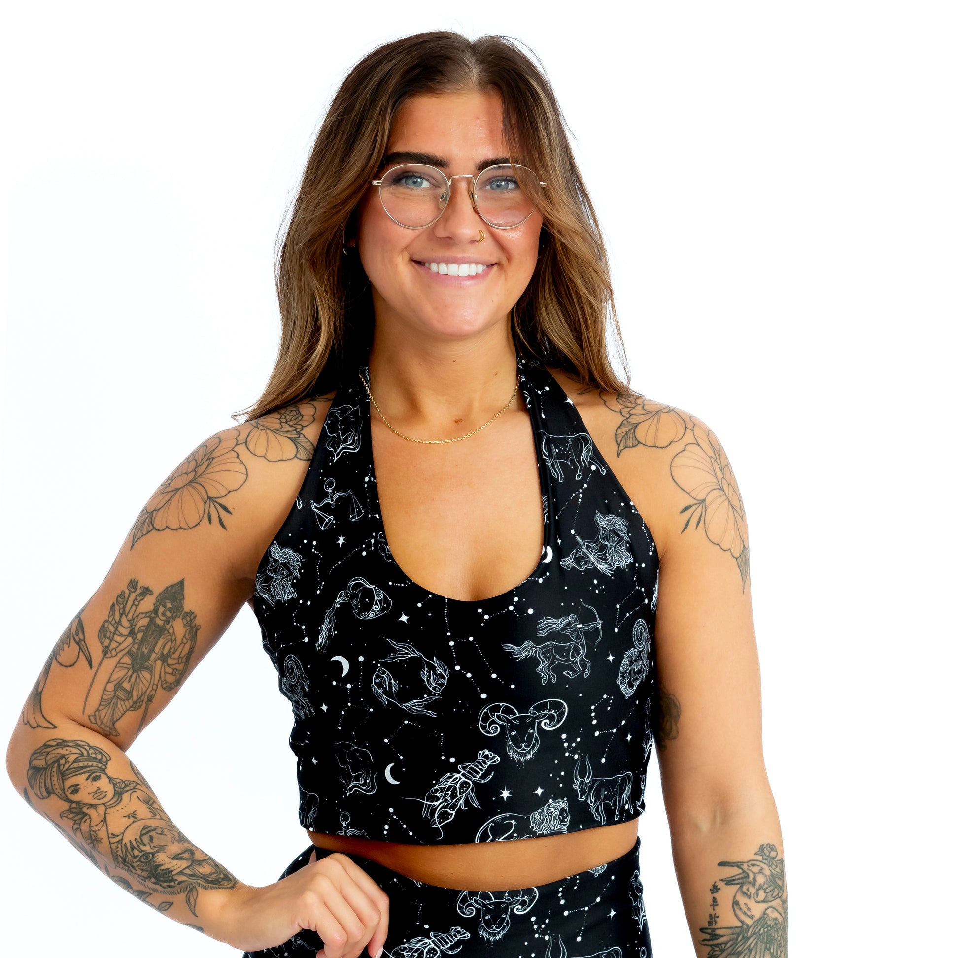 Under the Stars V-Neck Halter Top