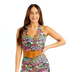 Blooming Bright V-Neck Halter Top