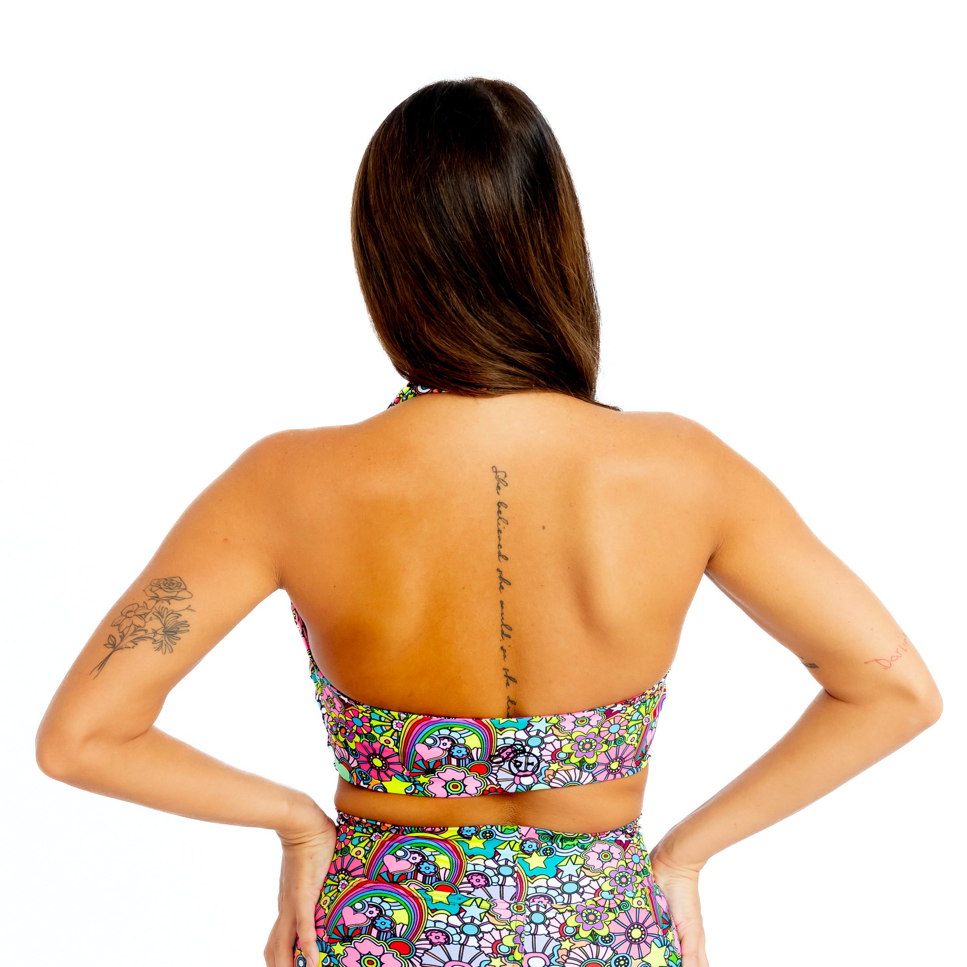 Blooming Bright V-Neck Halter Top