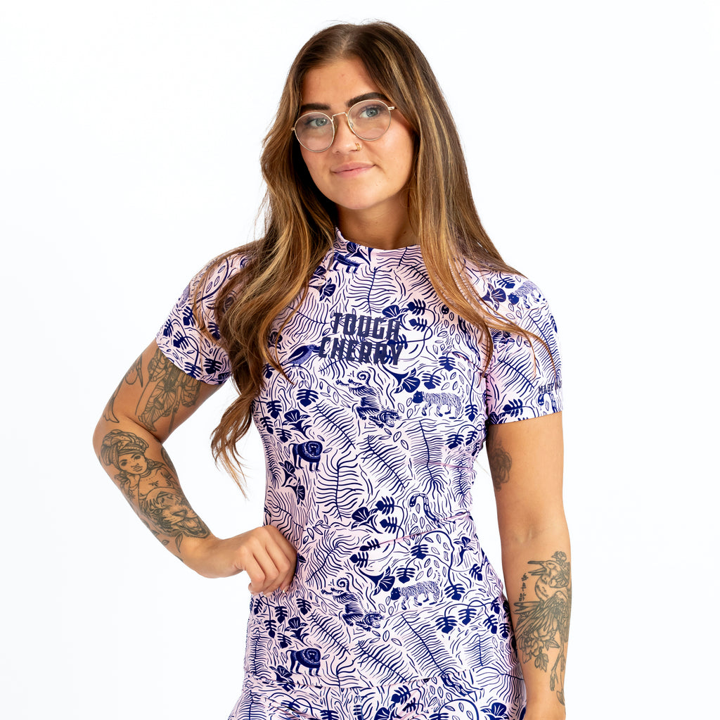jungle jam tough cherry rash vest in regular length