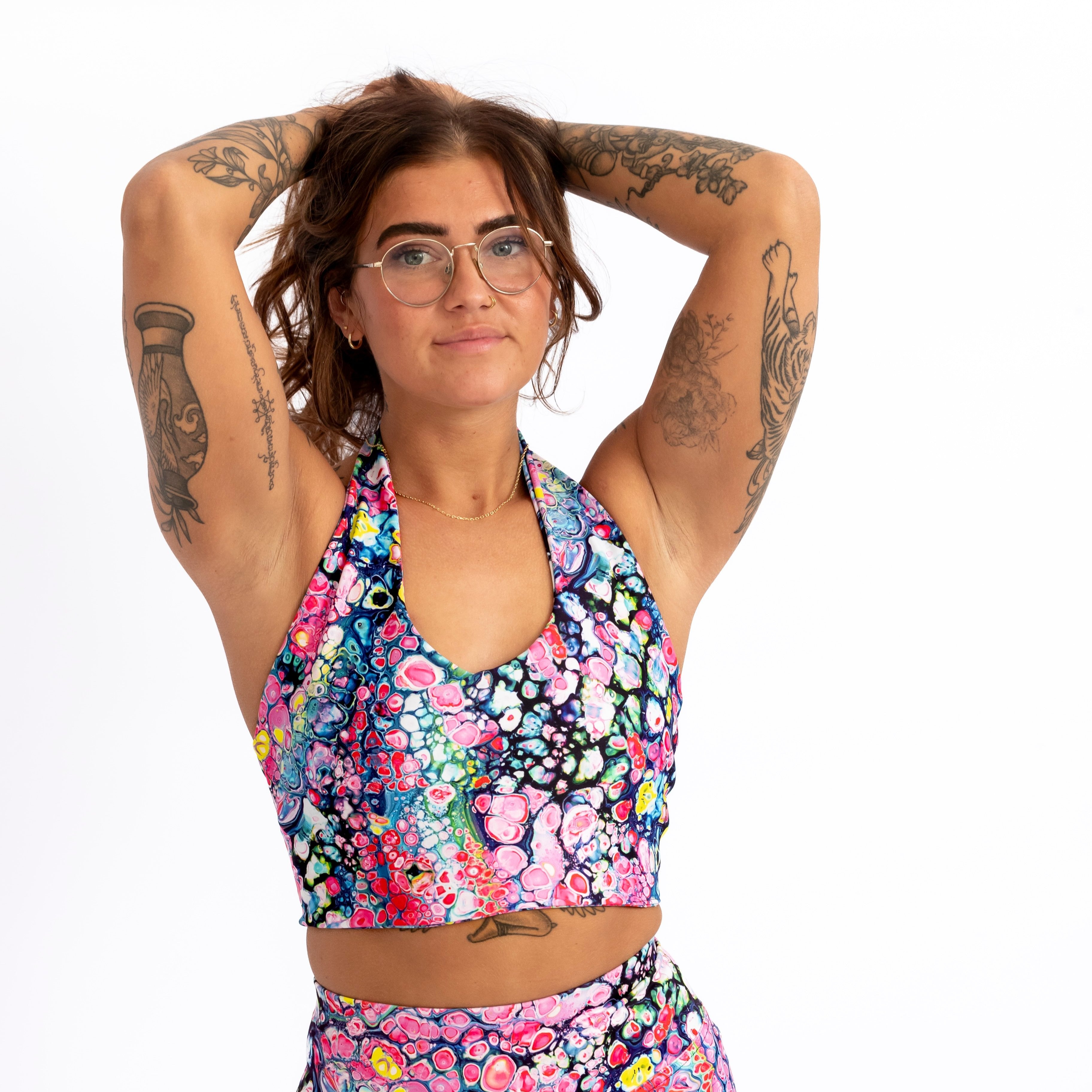 Bubbles V-Neck Halter Top