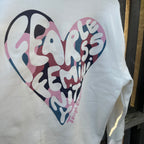 Sample Sale- Camo Heart White Sweatshirt, Medium