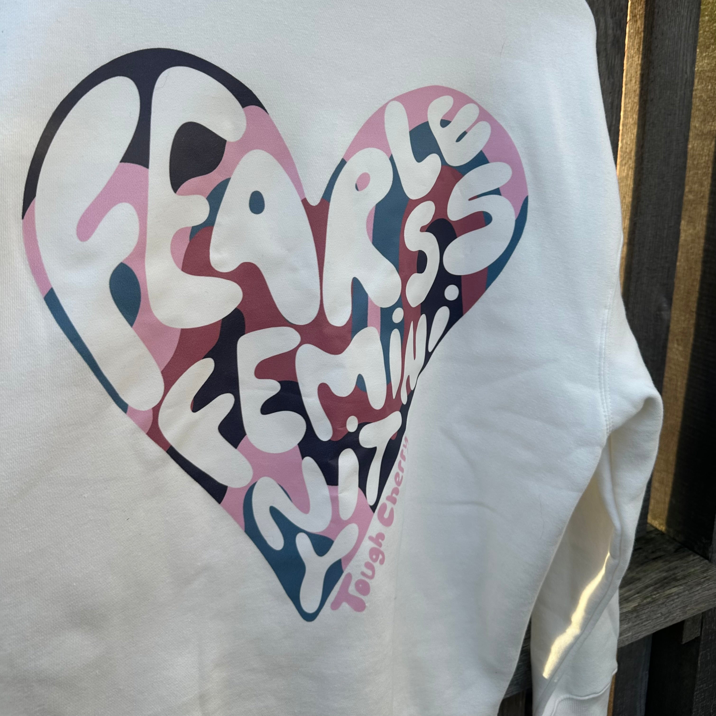 Sample Sale- Camo Heart White Sweatshirt, Medium