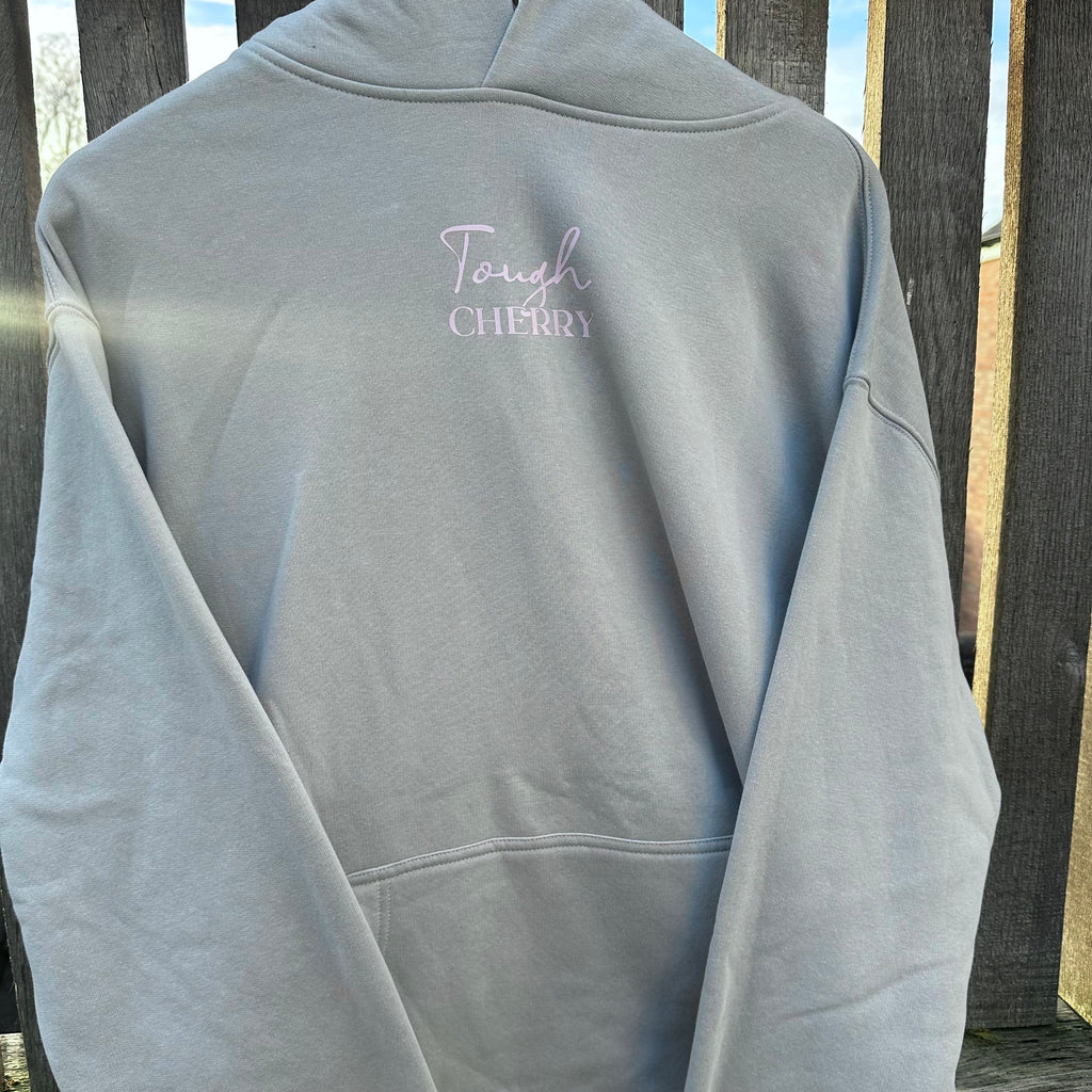 Sample Sale- Baby Pink and Grey Simple Logo Hoodie