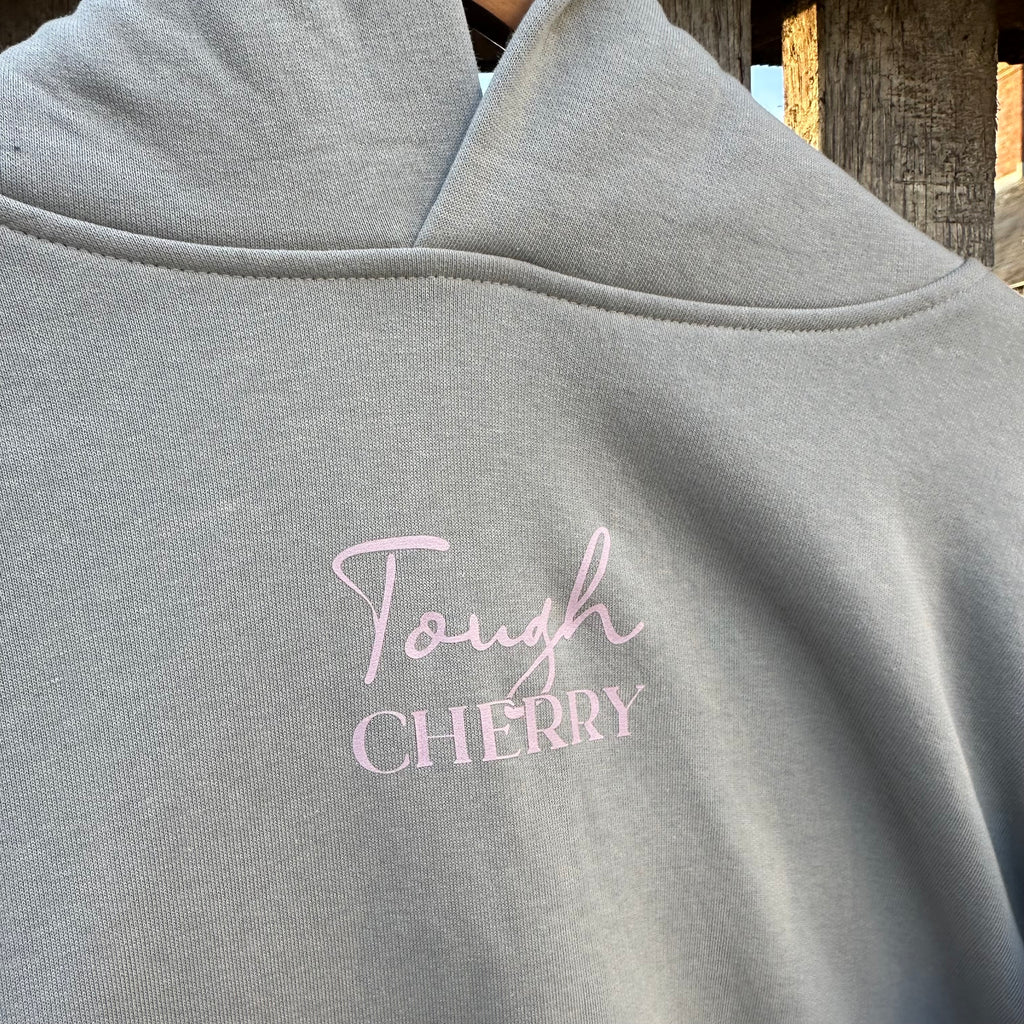 Sample Sale- Baby Pink and Grey Simple Logo Hoodie
