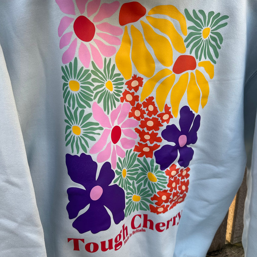 Sample Sale- Sky Blue Flower Field Hoodie