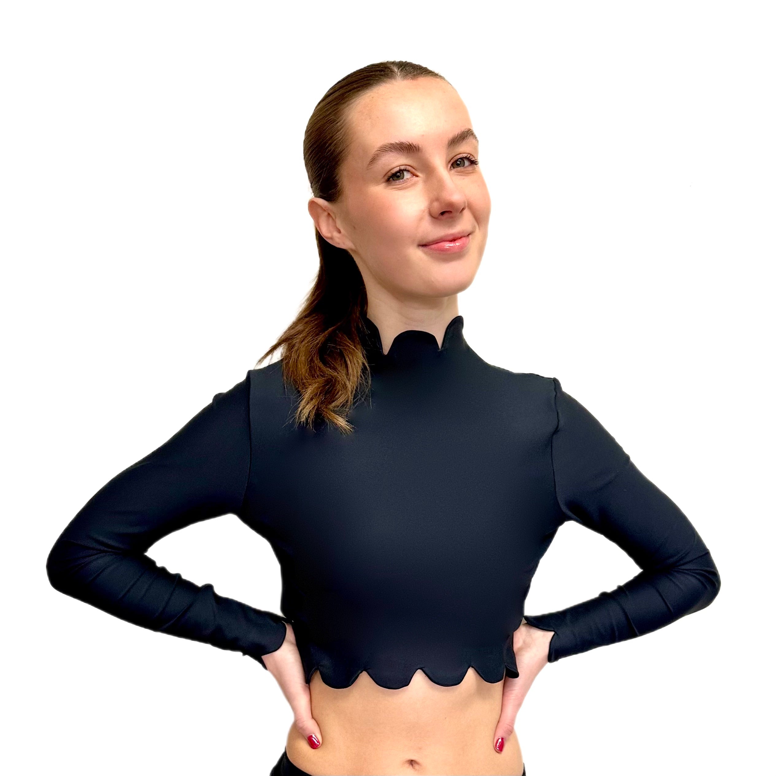 Scallop Cropped Rash Guard