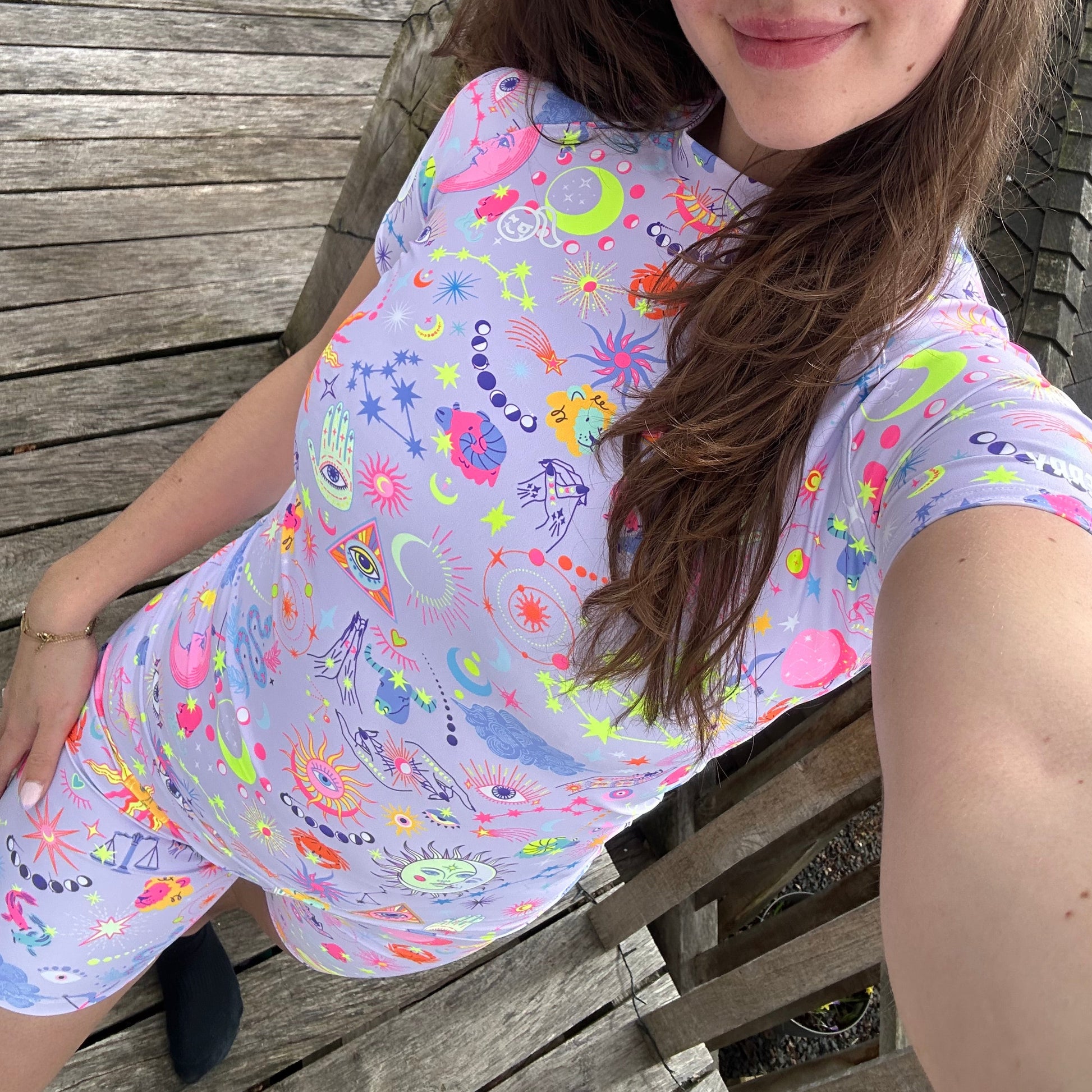 Lilac Cosmic Dream Leggings and Shorts