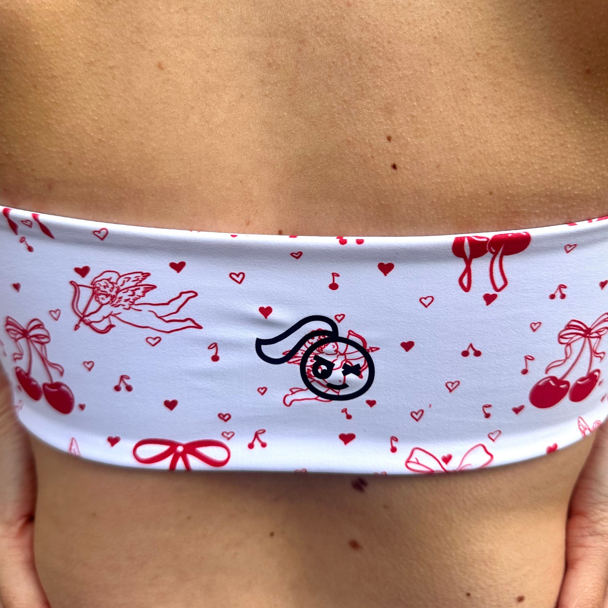 Cherries and Cherubs V-Neck Halter Top