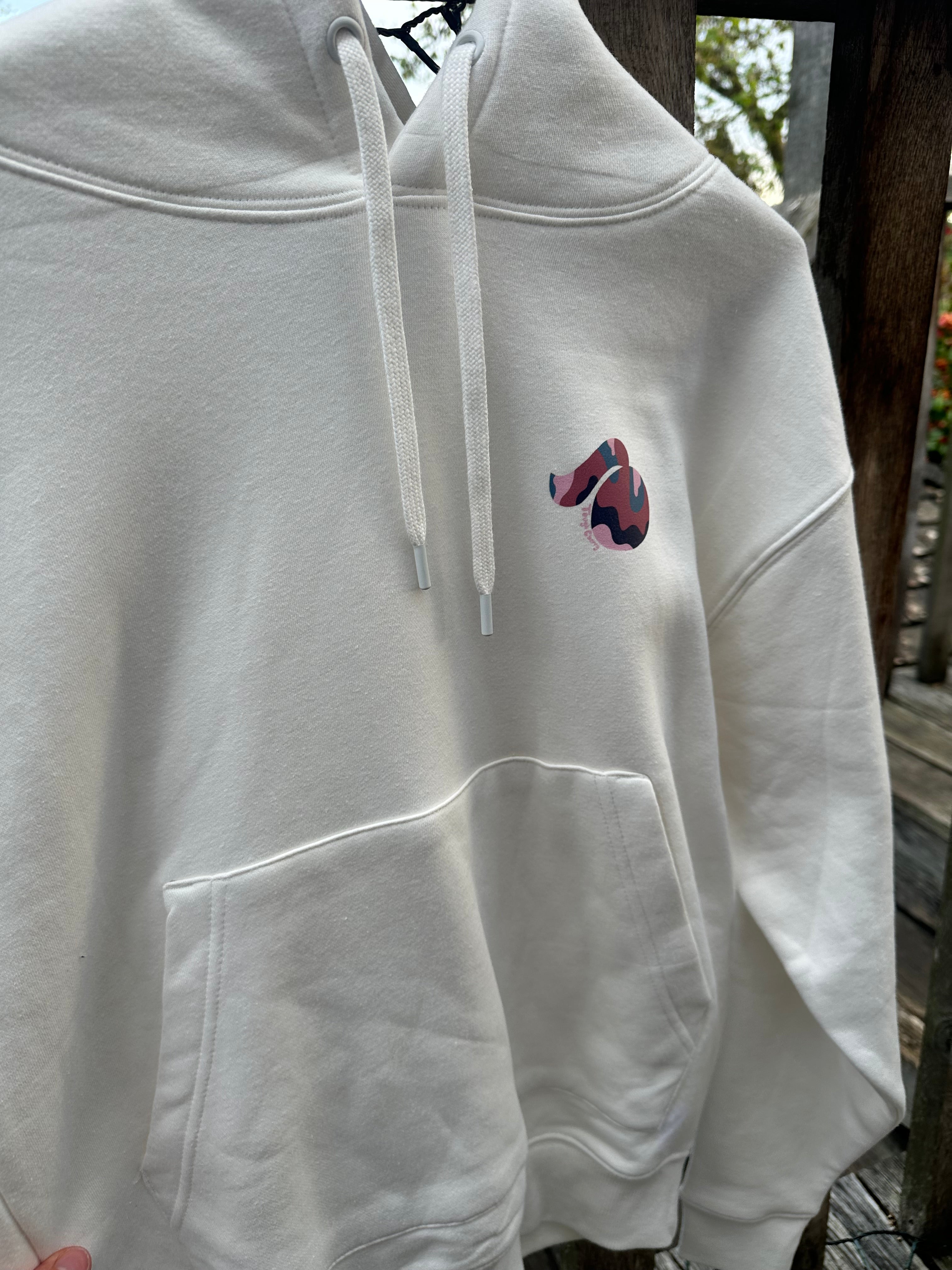 Sample Sale- Camo Heart White Hoodie XXS