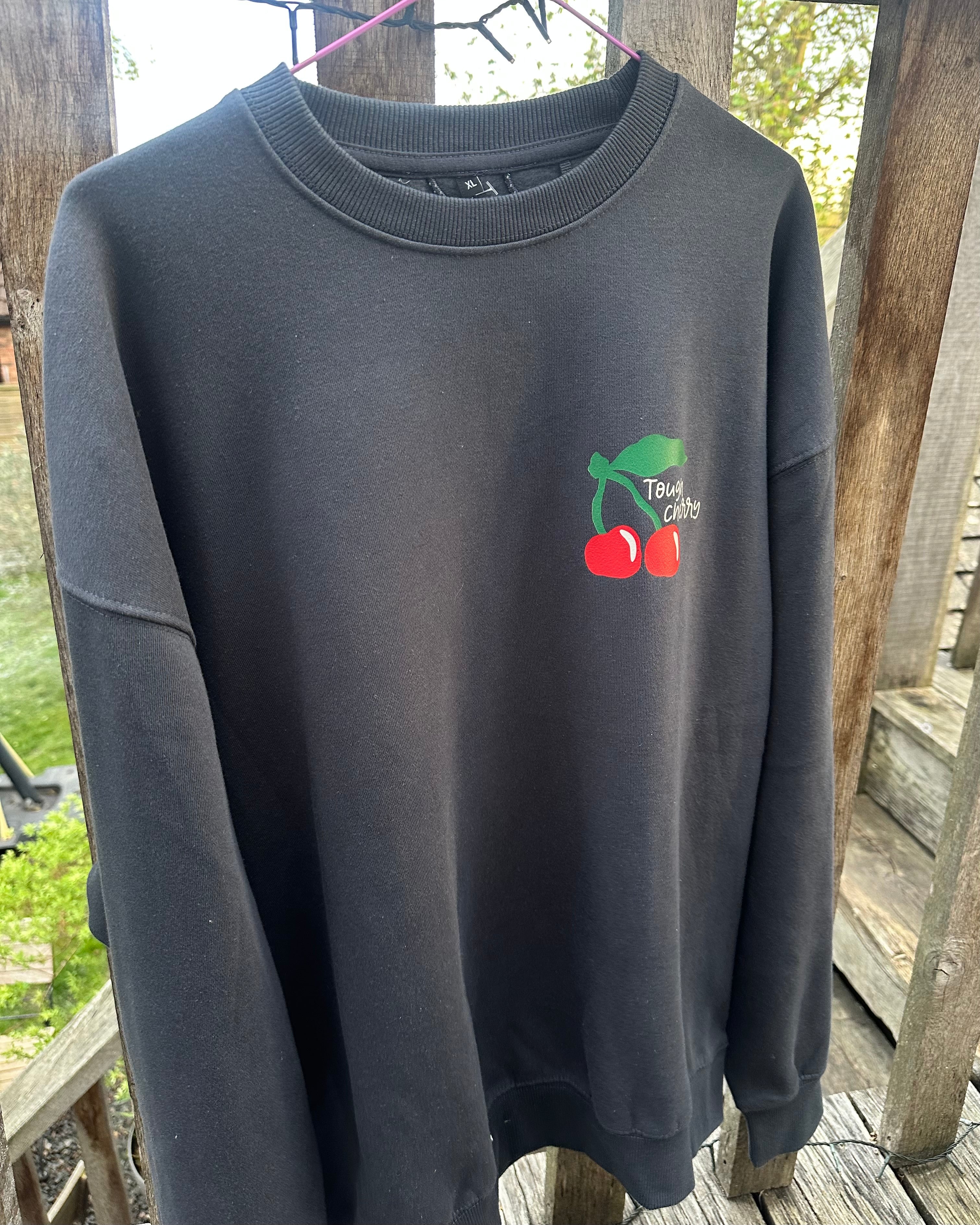 Sample Sale- Cherry Midnight Grey Sweatshirt