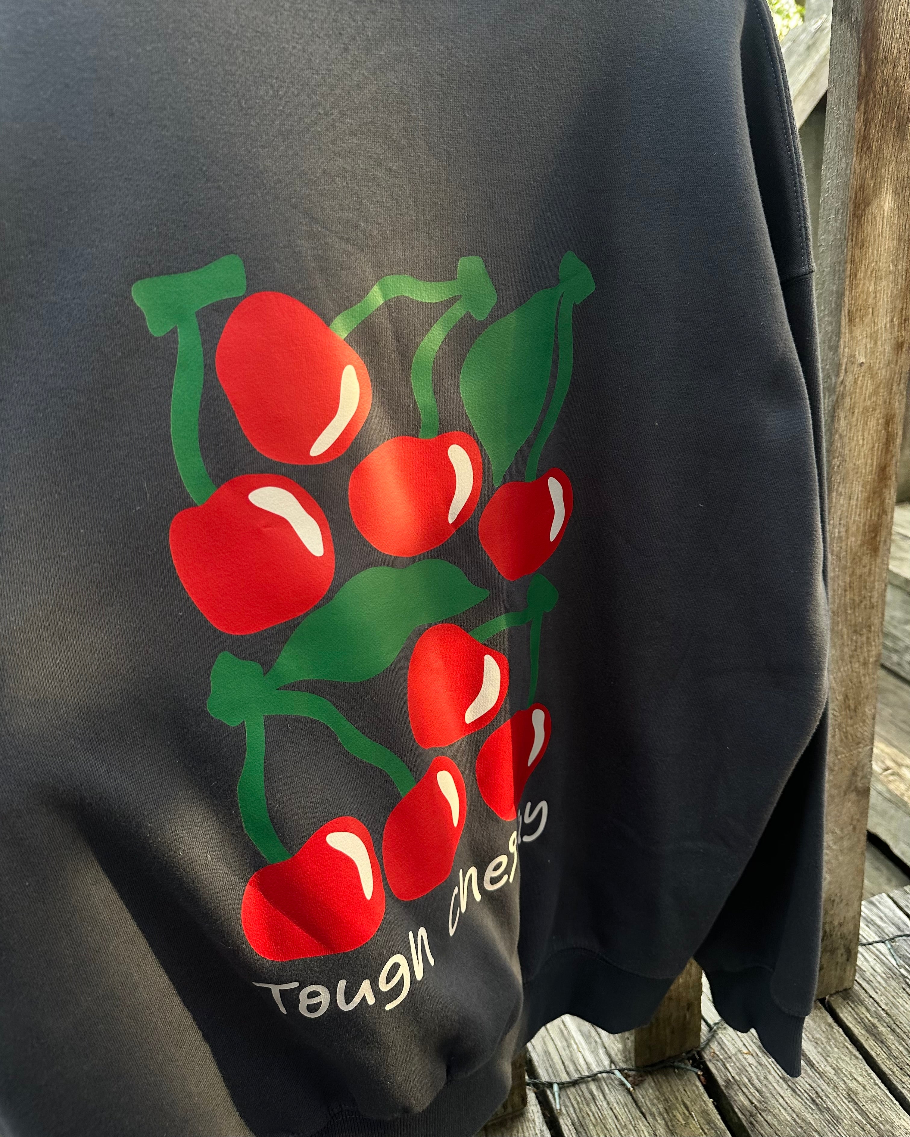 Sample Sale- Cherry Midnight Grey Sweatshirt