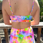 Electric Party Braided Sports Bra