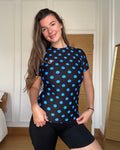 Cobalt Polka Dot TOUGHEST Short Sleeve Rash Guard