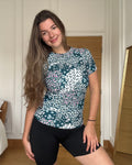 Floral Feline Micro Collar TOUGHEST Short Sleeve Rash Guard