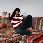 Striped Rugby Jersey- Milk/ Burgundy PREORDER