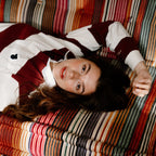 Striped Rugby Jersey- Milk/ Burgundy PREORDER