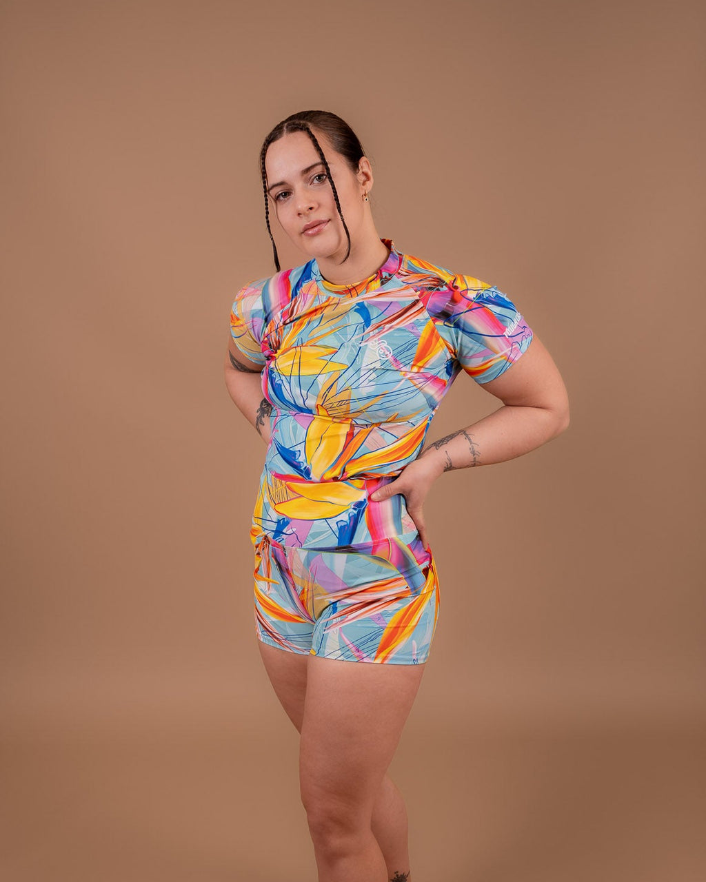 Tropical Flora- Turquoise Rashie