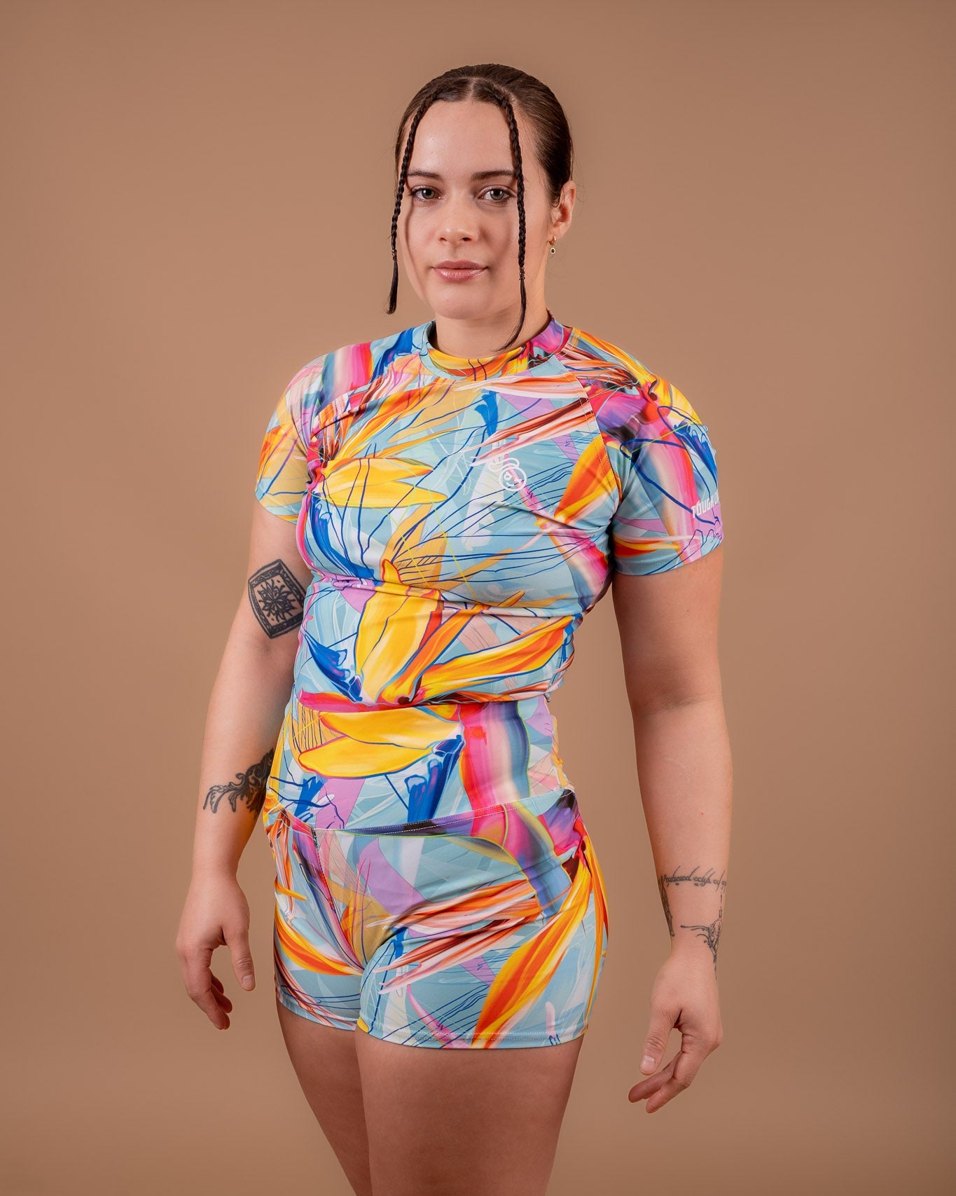 Tropical Flora- Turquoise Rashie