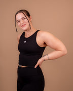 Essential Black Compression Crop Top