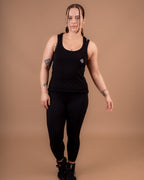 Black 100% Cotton Racer Vest Top