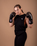 Black 100% Cotton High Neck Tank Top