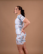 Baby Blue Camo Fusion Short Sleeve Rashie