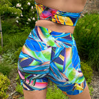 Tough Cherry Tropical Flora Midnight design shorts back