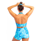 Aqua Manta Ray V-Neck Halter Top