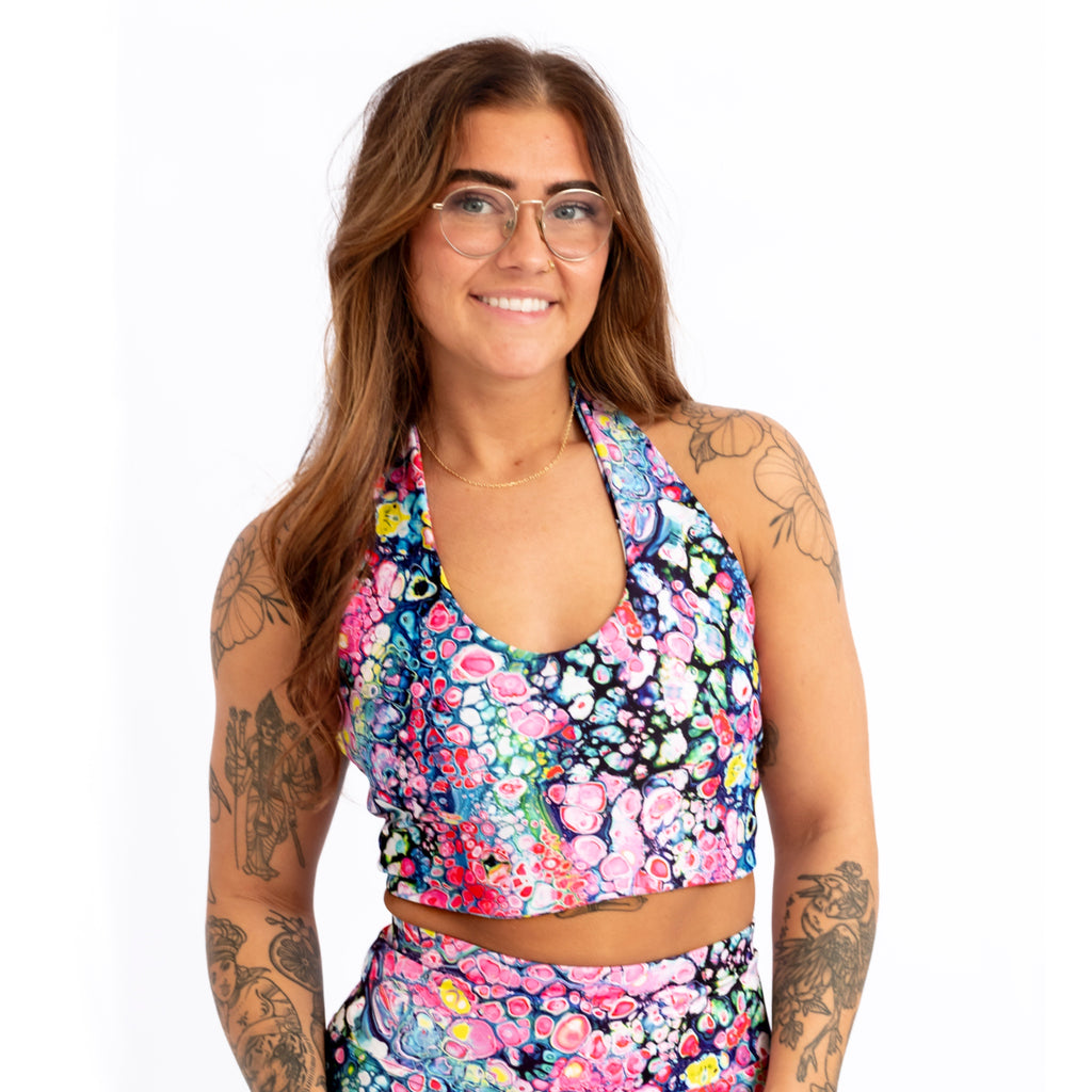 Bubbles V-Neck Halter Top