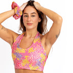 Ditsy Daisy V-Neck Halter Top