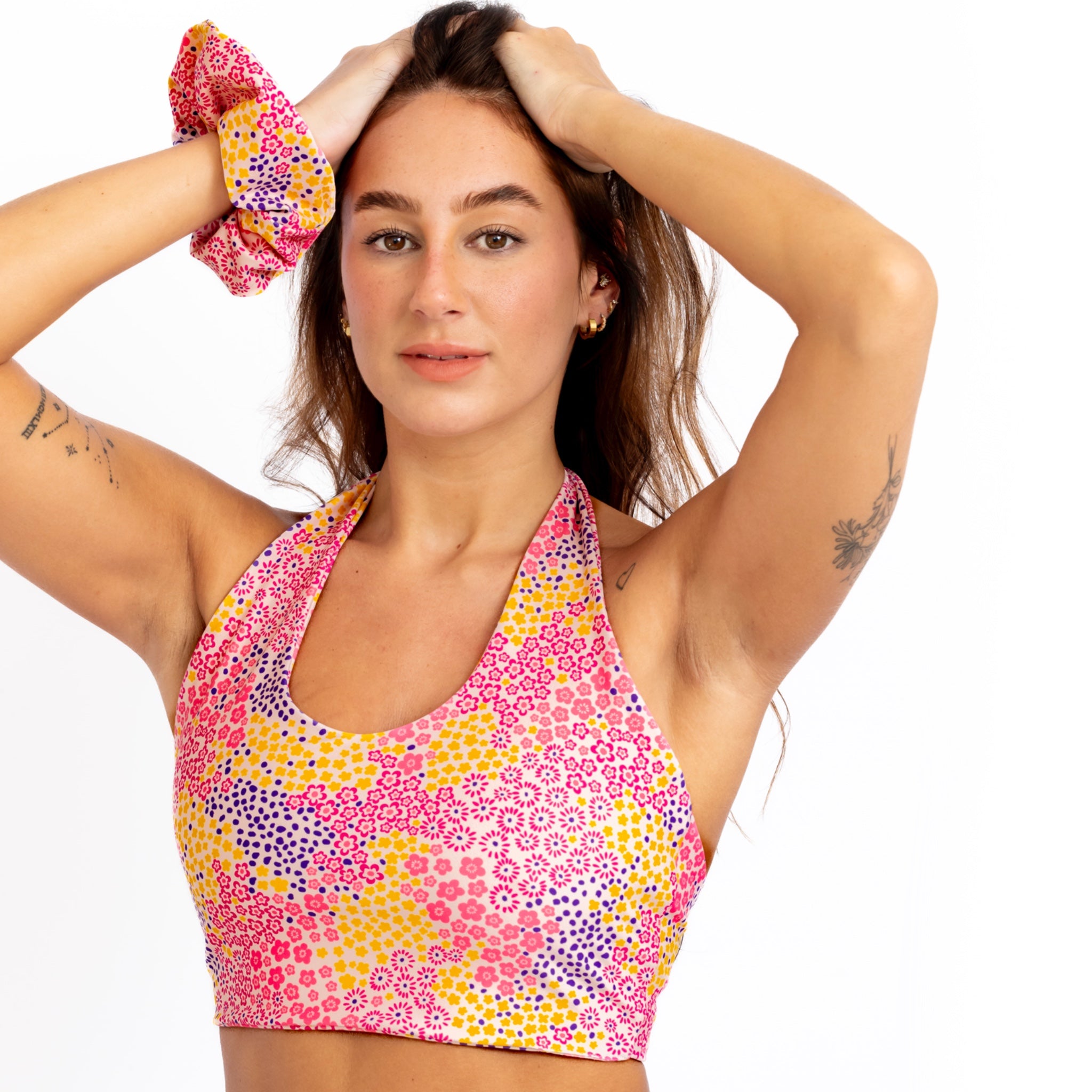 Ditsy Daisy V-Neck Halter Top