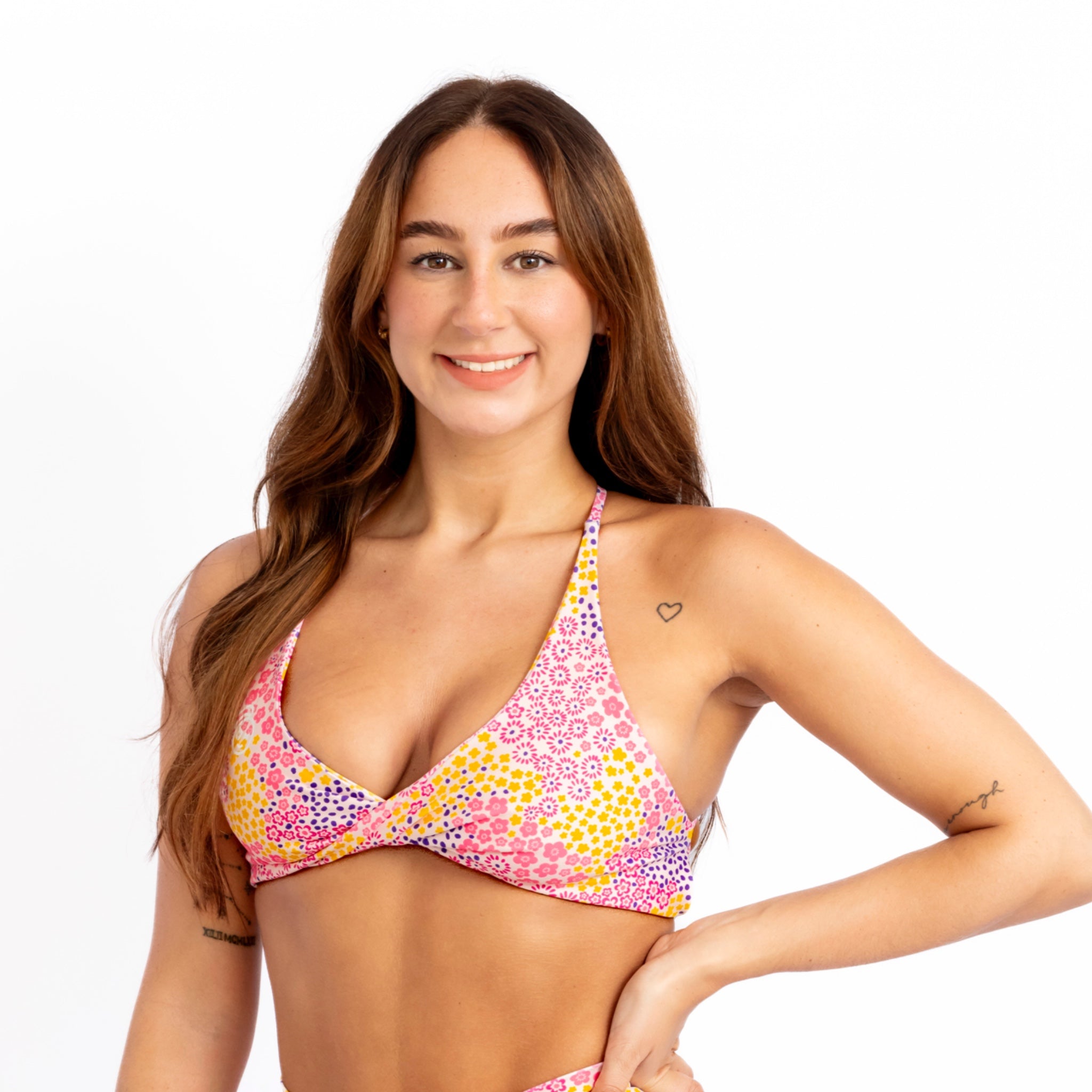Ditsy Daisy Twisted Sports Bra